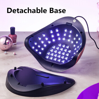 Λάμπα νυχιών UV LED 280W για επαγγελματικά νύχια Gel Polish ταχείας ωρίμανσης Ηλεκτροεπικαλυμμένα φωτιστικά στεγνώματος 66 LED 4 Ρύθμιση χρονοδιακόπτη