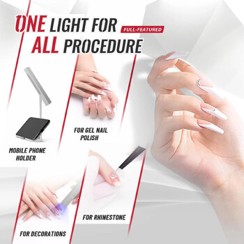 Mini Handheld UV Led Lamp For Nails Φορητό επαναφορτιζόμενο στεγνωτήριο νυχιών για πολυμερισμό Gel Polish With Display Machine Manicure