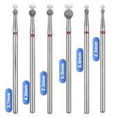 Τρυπάνια νυχιών καθαρισμού επιδερμίδας 3/32" Επαγγελματικές μύτες ηλεκτρονικής κεφαλής με διαμαντένια μπάλα για ακρυλικά εργαλεία νυχιών μανικιούρ πεντικιούρ