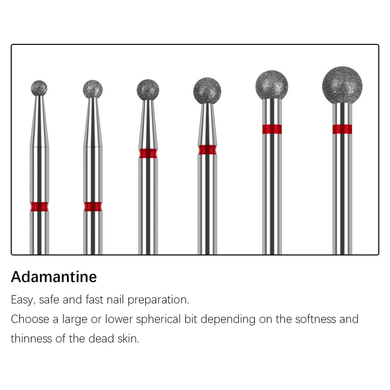 Τρυπάνια νυχιών καθαρισμού επιδερμίδας 3/32" Επαγγελματικές μύτες ηλεκτρονικής κεφαλής με διαμαντένια μπάλα για ακρυλικά εργαλεία νυχιών μανικιούρ πεντικιούρ