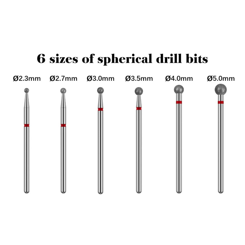 Τρυπάνια νυχιών καθαρισμού επιδερμίδας 3/32" Επαγγελματικές μύτες ηλεκτρονικής κεφαλής με διαμαντένια μπάλα για ακρυλικά εργαλεία νυχιών μανικιούρ πεντικιούρ