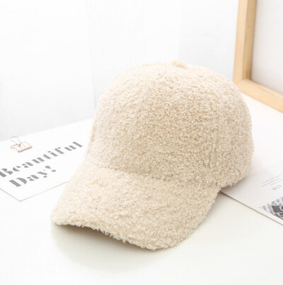 Νέο χειμωνιάτικο γυναικείο καπέλο μπέιζμπολ τεχνητά αρνίσια καπέλα μάλλινα έκδοση Tide Ζεστό καπάκι βελούδινα καπέλα μπέιζμπολ Φθινοπωρινό καπέλο μπέιζμπολ