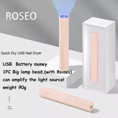 1 τεμ. Επαγγελματική MINI Φορητή λάμπα στεγνωτηρίου νυχιών USB Quick Dry, 3-χρωμη μπαταρία μακράς διαρκείας UV LED DIY Φωτιστικό μανικιούρ στυλ στυλό
