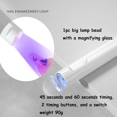 1 τεμ. Επαγγελματική MINI Φορητή λάμπα στεγνωτηρίου νυχιών USB Quick Dry, 3-χρωμη μπαταρία μακράς διαρκείας UV LED DIY Φωτιστικό μανικιούρ στυλ στυλό