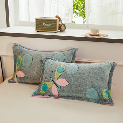 Λούτρινη μαξιλαροθήκη με στάμπα Cartoon πολλαπλών διαστάσεων, Ορθογώνια μαξιλαροθήκη ύπνου, Ζεστή μαλακή φανέλα μαξιλαροθήκη, Διακόσμηση σπιτιού, Χειμώνας