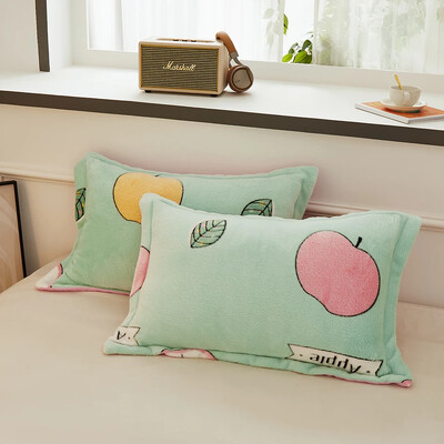 Λούτρινη μαξιλαροθήκη με στάμπα Cartoon πολλαπλών διαστάσεων, Ορθογώνια μαξιλαροθήκη ύπνου, Ζεστή μαλακή φανέλα μαξιλαροθήκη, Διακόσμηση σπιτιού, Χειμώνας