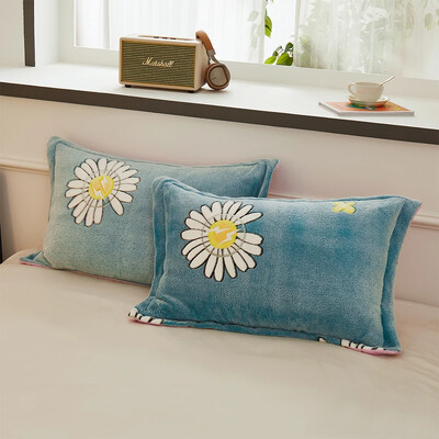 Λούτρινη μαξιλαροθήκη με στάμπα Cartoon πολλαπλών διαστάσεων, Ορθογώνια μαξιλαροθήκη ύπνου, Ζεστή μαλακή φανέλα μαξιλαροθήκη, Διακόσμηση σπιτιού, Χειμώνας