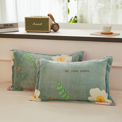 Λούτρινη μαξιλαροθήκη με στάμπα Cartoon πολλαπλών διαστάσεων, Ορθογώνια μαξιλαροθήκη ύπνου, Ζεστή μαλακή φανέλα μαξιλαροθήκη, Διακόσμηση σπιτιού, Χειμώνας