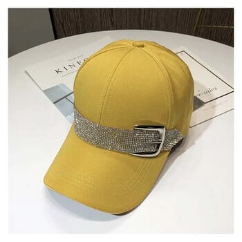 Нови модни бейзболни шапки с колан с кристали за жени Snapback Sport Cap Outdoor Sun Hat Gorras Black hats