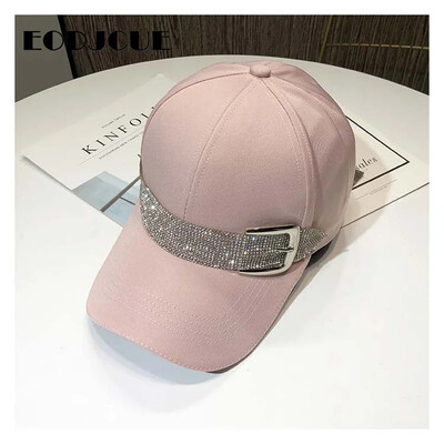 Nove modne bejzbol kape s pojasom od kamenčića za žene Snapback Sportska kapa Šešir za sunčanje na otvorenom Gorras crni šeširi
