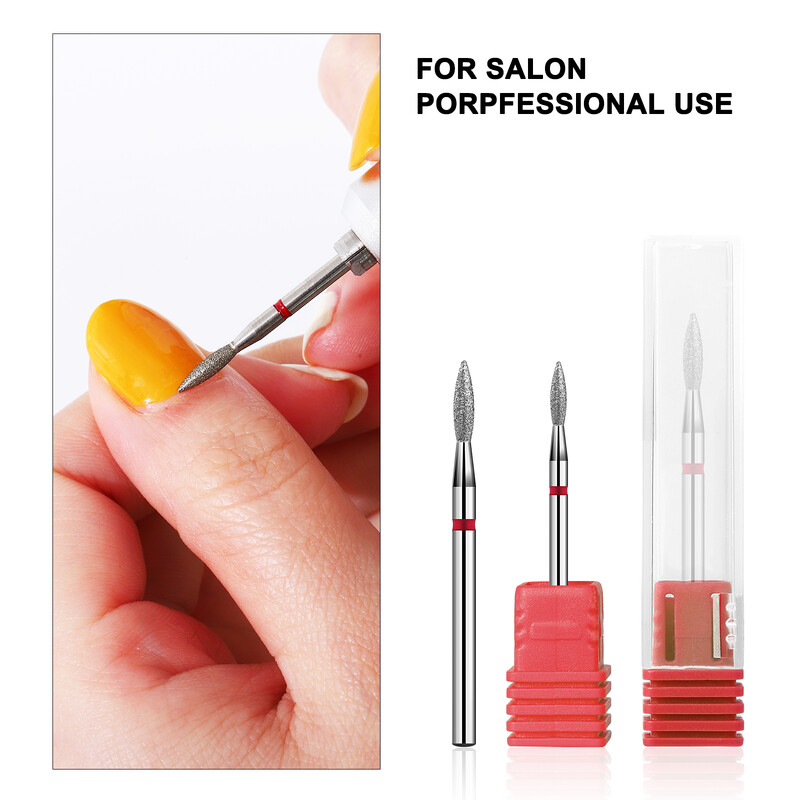 1PC Dijamantna glodala Dizajn šiljate glave za manikuru, pedikuru, zanoktice Clean Burr Električna burgija za nokte Turpije za nokte