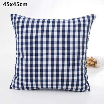 Karirana prugasta jastučna navlaka 30X50/45X45CM tamnoplava crna kava jastučnica auto stolica ukrasna pamučna jastučna navlaka