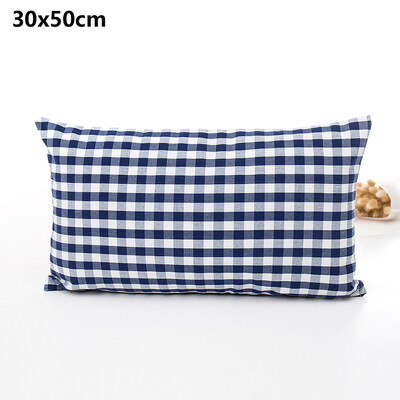 Karirana prugasta jastučna navlaka 30X50/45X45CM tamnoplava crna kava jastučnica auto stolica ukrasna pamučna jastučna navlaka