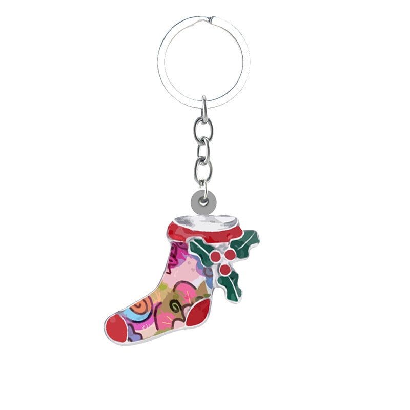 Ευρωπαϊκές και αμερικανικές διασυνοριακές χριστουγεννιάτικες κάλτσες με γκράφιτι μελόψωμο άντρας κουτάβι μπρελόκ συρρικνούμενο φύλλο ακρυλικό μπρελόκ