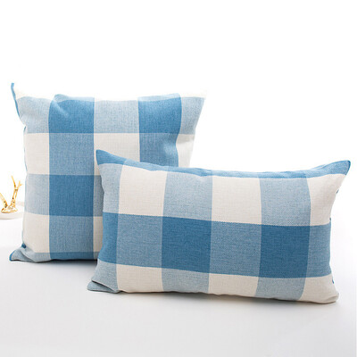 Modern kockás lenvászon párnahuzat 30*50/40*40/45*45/50*50/55*55/60*60 cm skandináv dekoratív párnahuzatok kanapé kanapé párnák