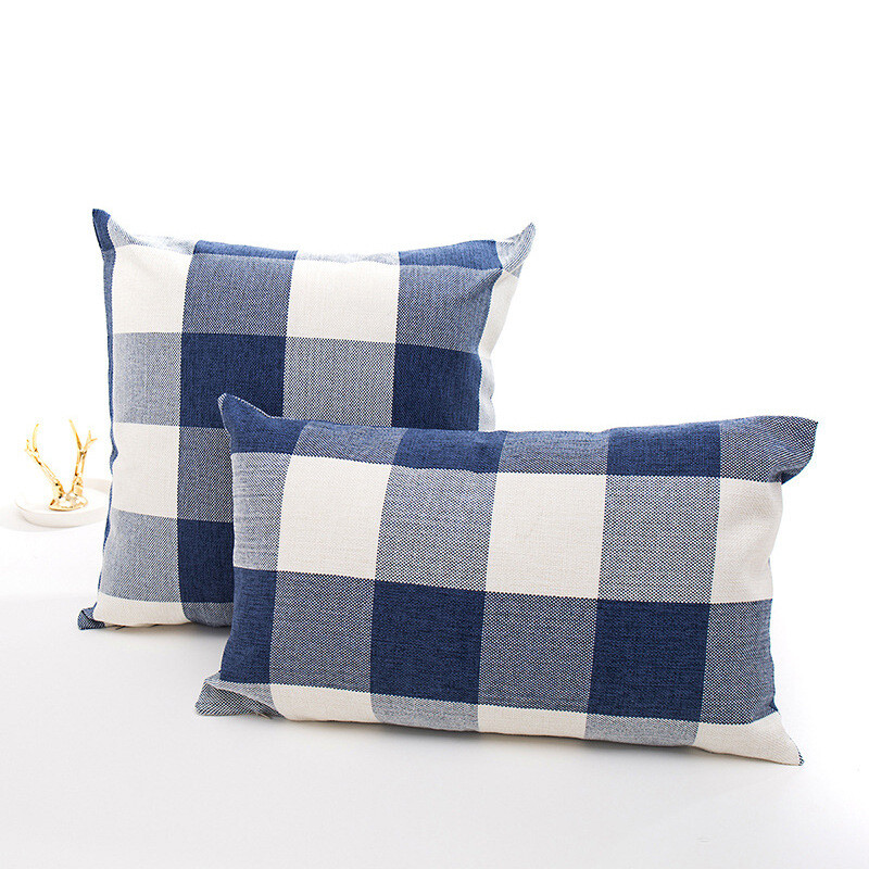 Modern kockás lenvászon párnahuzat 30*50/40*40/45*45/50*50/55*55/60*60 cm skandináv dekoratív párnahuzatok kanapé kanapé párnák