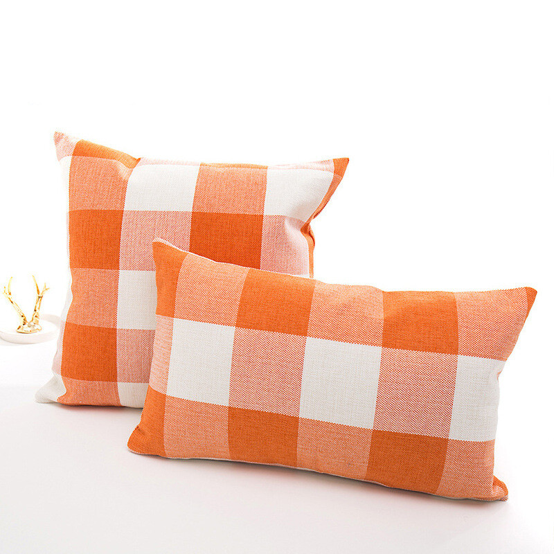 Modern kockás lenvászon párnahuzat 30*50/40*40/45*45/50*50/55*55/60*60 cm skandináv dekoratív párnahuzatok kanapé kanapé párnák
