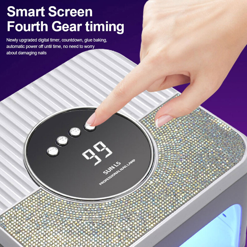 Sušilo za nokte od 268 W s postavkom vremena za brzo stvrdnjavanje, sušenje svih UV gelova lampa za nokte Lampa za nokte velike snage za alate za salone za manikuru