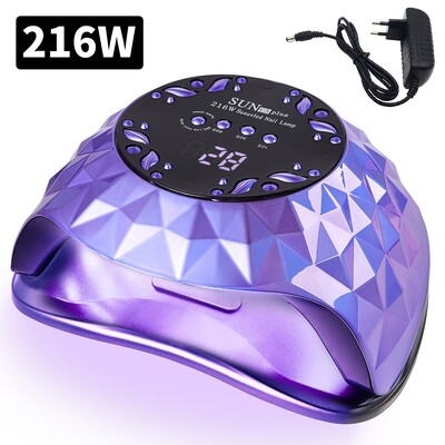 Στεγνωτήρα νυχιών 216W Λάμπα νυχιών UV LED για ωρίμανση όλων των βερνικιών νυχιών με τζελ με επαγγελματικό εξοπλισμό εργαλείων σαλονιού μανικιούρ με ανίχνευση κίνησης