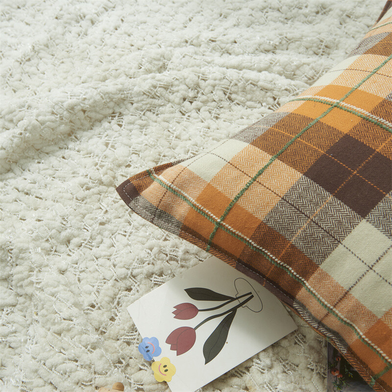 Karirani ukrasni jastuci 45x45 cm Flokirana jastučnica za krevet Sofa Dnevni boravak Udobna jastučnica Moderne jastučnice za uređenje doma