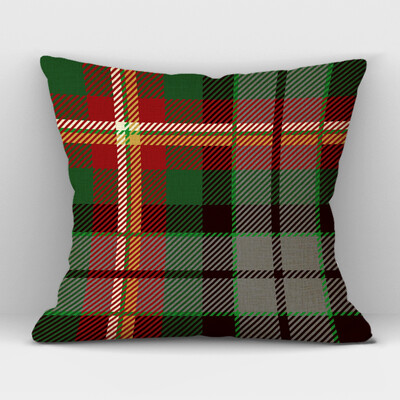 Καρό Γεωμετρικό Κάλυμμα Μαξιλαριού Λινό Υψηλής ποιότητας Πράσινο Κόκκινο Καρό Διακοσμητικό Κάλυμμα Μαξιλαριού Καναπέ Γραφείου σπιτιού 45CMx45CM