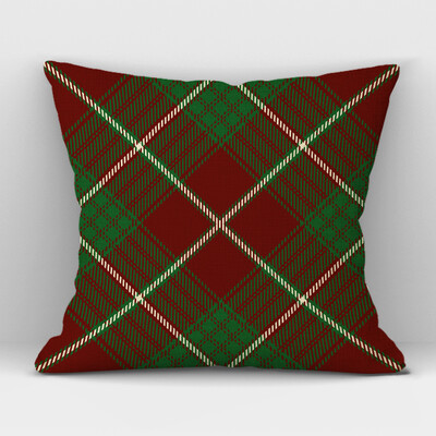 Καρό Γεωμετρικό Κάλυμμα Μαξιλαριού Λινό Υψηλής ποιότητας Πράσινο Κόκκινο Καρό Διακοσμητικό Κάλυμμα Μαξιλαριού Καναπέ Γραφείου σπιτιού 45CMx45CM