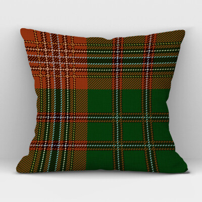 Καρό Γεωμετρικό Κάλυμμα Μαξιλαριού Λινό Υψηλής ποιότητας Πράσινο Κόκκινο Καρό Διακοσμητικό Κάλυμμα Μαξιλαριού Καναπέ Γραφείου σπιτιού 45CMx45CM
