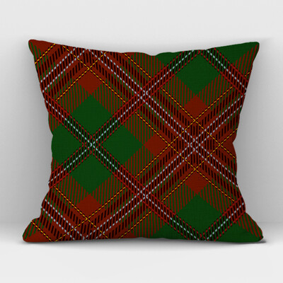 Καρό Γεωμετρικό Κάλυμμα Μαξιλαριού Λινό Υψηλής ποιότητας Πράσινο Κόκκινο Καρό Διακοσμητικό Κάλυμμα Μαξιλαριού Καναπέ Γραφείου σπιτιού 45CMx45CM