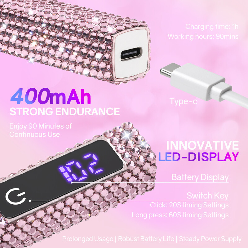 Prijenosna ručna mini lampa za nokte za sve gel lakove, brzo sušenje, punjiva USB mašina za sušenje noktiju UV LED lampa za nokte s dijamantom