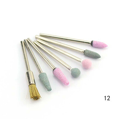 Set de burghie cu diamante pentru unghii, 7 buc, freze electrice pentru cuticule 3/32 pile pentru unghii, ceramica, freza pentru unghii, pedichiura, manichiura, unelte pentru unghii