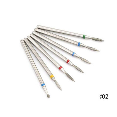 Set de burghie cu diamante pentru unghii, 7 buc, freze electrice pentru cuticule 3/32 pile pentru unghii, ceramica, freza pentru unghii, pedichiura, manichiura, unelte pentru unghii