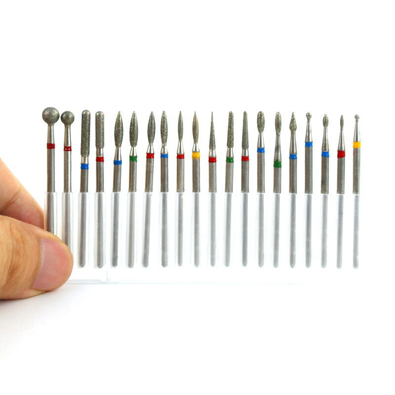 Set de burghie cu diamante pentru unghii, 7 buc, freze electrice pentru cuticule 3/32 pile pentru unghii, ceramica, freza pentru unghii, pedichiura, manichiura, unelte pentru unghii