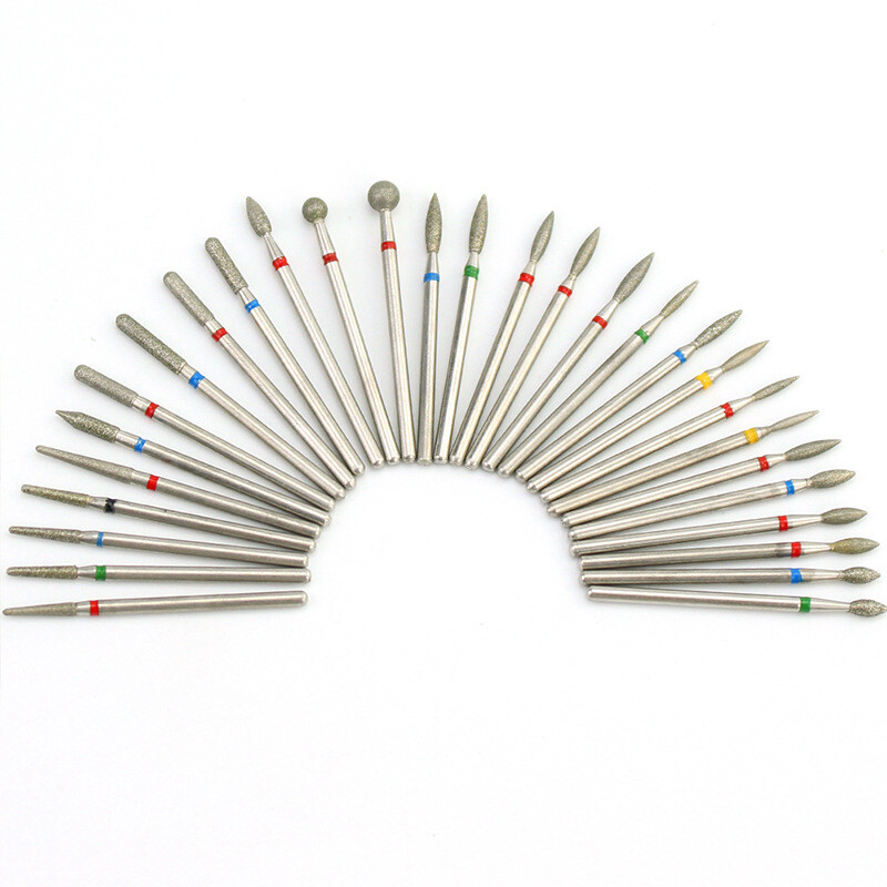 Set de burghie cu diamante pentru unghii, 7 buc, freze electrice pentru cuticule 3/32 pile pentru unghii, ceramica, freza pentru unghii, pedichiura, manichiura, unelte pentru unghii