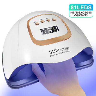 SUN X25MAX 81LED UV lampa za sušenje noktiju Brzo stvrdnjavanje svih geliranih lakova za nokte Profesionalno snažno UV svjetlo za sušenje noktiju Salon za manikuru