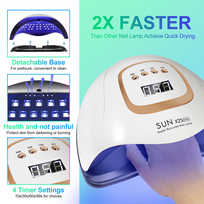 SUN X25MAX 81LED UV lampa za sušenje noktiju Brzo stvrdnjavanje svih geliranih lakova za nokte Profesionalno snažno UV svjetlo za sušenje noktiju Salon za manikuru