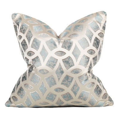 Κάλυμμα μαξιλαριού μπλε σαμπάνιας πολυτελείας για καναπέ Μοντέρνα καρό μαξιλαροθήκη για διακόσμηση Euro 45x45cm Κάλυμμα μαξιλαριού