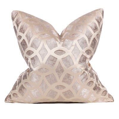 Κάλυμμα μαξιλαριού μπλε σαμπάνιας πολυτελείας για καναπέ Μοντέρνα καρό μαξιλαροθήκη για διακόσμηση Euro 45x45cm Κάλυμμα μαξιλαριού