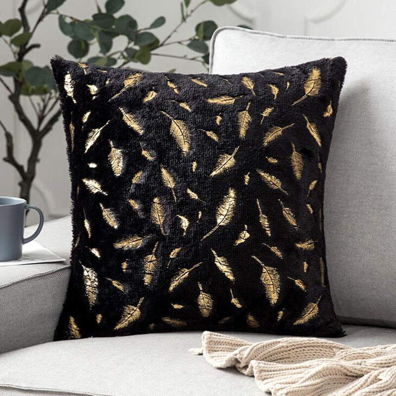 Χρυσά πουπουλένια καλύμματα μαξιλαριού Διακόσμηση Κάλυμμα μαξιλαριού για καναπέ σαλονιού Σπίτι βελούδινο ριχτάρι μαξιλαροθήκη σκανδιναβικής διακόσμησης