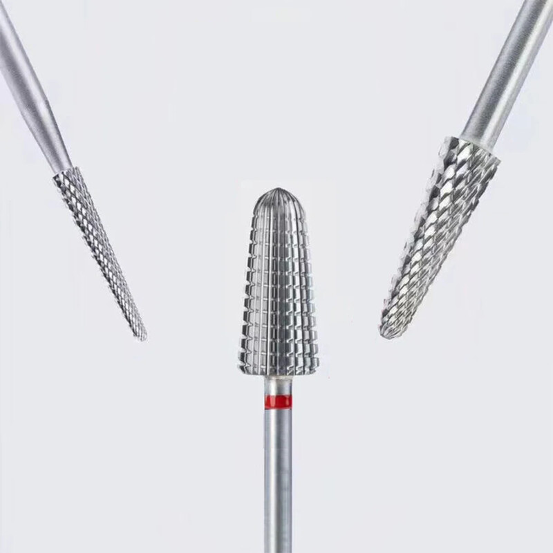 1 τμχ Ασημένιο τρυπάνι νυχιών 2 δρόμων Ασφαλείας Τρυπάνι νυχιών από χάλυβα βολφραμίου γενικής χρήσης για γρήγορα και ανώδυνα νύχια - αριστερά και δεξιά