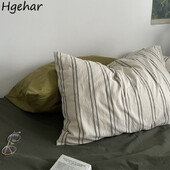 Μαξιλαροθήκη Ριγέ Απλό Απλό Οικιακό Μαξιλάρι Ριχτάρι Κρεβατοκάμαρας Ρετρό 48x74cm Βαμβακερό παντός τύπου Ζευγάρια Nordic Ins