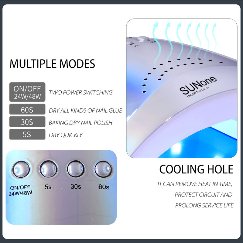 LINMANDA SUNone Λάμπα νυχιών LED Μανικιούρ Λάμπα UV Στεγνωτήρα νυχιών για Gel LED Μηχανή νυχιών με τζελ Ηλεκτροεπιμεταλλευμένο Εργαλείο τέχνης νυχιών με έξυπνο αισθητήρα