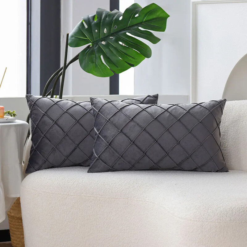 Husa de perna gri pentru canapea camera de zi 30x50 husa de perna catifea moale fata de perna pentru dormitor decor in stil nordic Funda Cojin