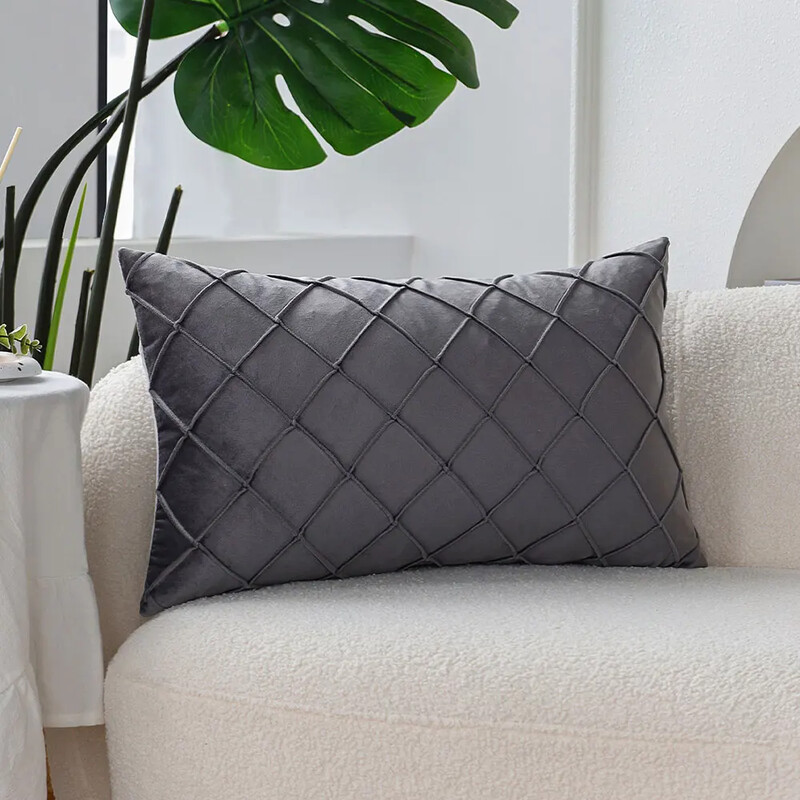 Husa de perna gri pentru canapea camera de zi 30x50 husa de perna catifea moale fata de perna pentru dormitor decor in stil nordic Funda Cojin