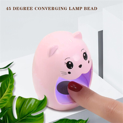 LULAA Mini UV LED lampa Cute Cat Shape, ātri žūstoša pārnēsājama nagu gaisma mājas salona želejas žāvētāja sacietēšanas lampa nagu māksliniekiem DIY