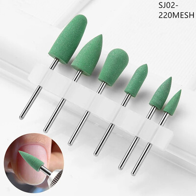 6 τμχ Τρυπάνι καρφιών από καουτσούκ σιλικόνης Κιτ φρεζαρίσματος Λίμες αφαίρεσης επιδερμίδας Gel Polish Strawberries Electric Burr Tools