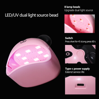 LINAMNDA Animal Nail Lamp Single Finger Phototherapy Machine Nail dryer Nails Art Nails Art UV Gel Polish Drying USB Lamp