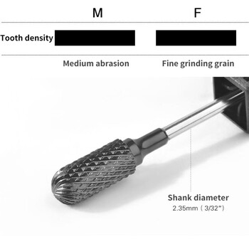 Τύπος Μαύρο Titanium Tungsten Carbide Nail Drill Bits Συσκευή για Αξεσουάρ τρυπανιού μανικιούρ Mills Cutter Remover Gel Tools