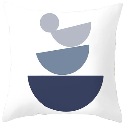 Κάλυμμα μαξιλαριού μαξιλαριού καναπέ από ύφασμα σπιτιού εκτύπωσης ροδακινί, αφηρημένη γεωμετρική μαξιλαροθήκη Nordic Blue Purple