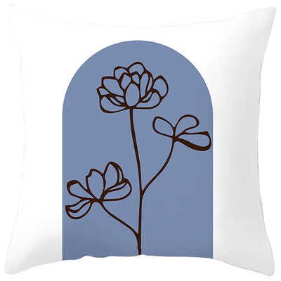 Κάλυμμα μαξιλαριού μαξιλαριού καναπέ από ύφασμα σπιτιού εκτύπωσης ροδακινί, αφηρημένη γεωμετρική μαξιλαροθήκη Nordic Blue Purple