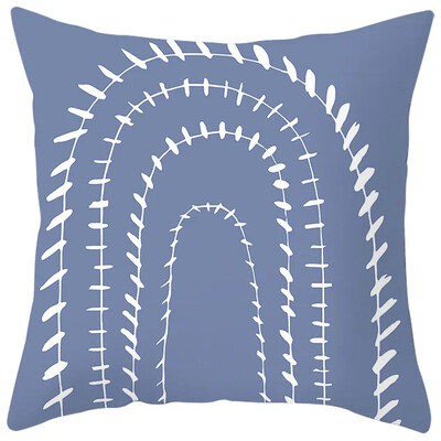 Κάλυμμα μαξιλαριού μαξιλαριού καναπέ από ύφασμα σπιτιού εκτύπωσης ροδακινί, αφηρημένη γεωμετρική μαξιλαροθήκη Nordic Blue Purple